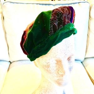 Vintage Venetian Paradise velvet hat